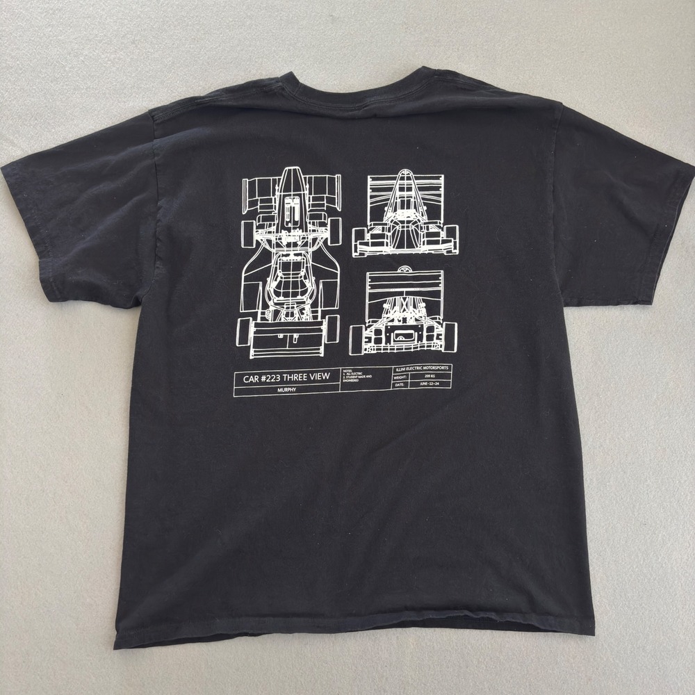 Champion Illini Electric Motorsports Car Blueprint Graphic T-Shirt Black Large
